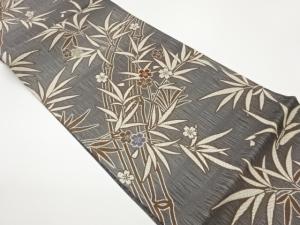 すくい織竹に桜模様織出し袋帯